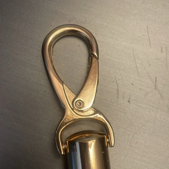 Upcycled Gucci Gold and Tan Tassel Keychain - Picture 3 of 3